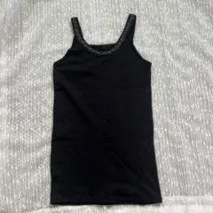 JEANASIS ビジュー付きタンクトップ ブラックのサムネイル