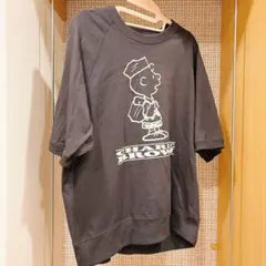 PEANUTS チャーリーブラウン 半袖スウェット トレーナー グレー M