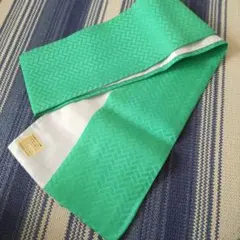 緑色 編み込み模様 重ね襟