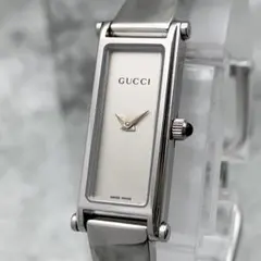 稼動品　GUCCI グッチ　2400L 白文字盤　細身　ステンレスバングル腕時計 稼動品 GUCCI グッチ 2400L 白文字盤 細身 ステンレスバングル腕時計