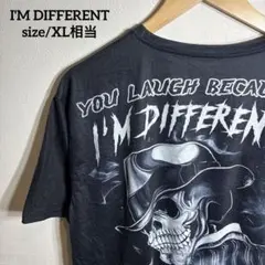 【US古着】I'M DIFFERENT スカルプリント バックプリントTシャツ