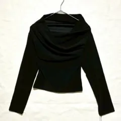 ○新品タグ付き GRL グレイル ドレープ カットソー トップス 長袖 黒 Mのサムネイル