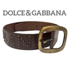 ドルチェ&ガッバーナ ドルガバ ロゴ スタッズ ベルト レザー 80cm