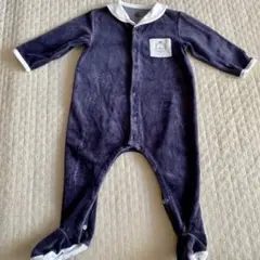 プチバトー 足付きセーラーロンパース/カバーオール　ベロア素材