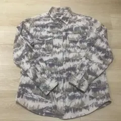 Eddie Bauer 長袖シャツ Mサイズ グレー系　柄シャツ