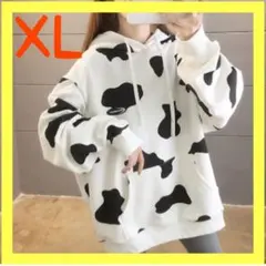 大人気 ダルメシアン 牛柄 パーカー カットソー 長袖 秋 冬 春 韓国　XL