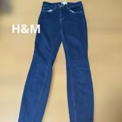 H&M スキニーデニム ダークブルー EUR34