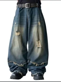 NewEastOrder Double BeltDistressed Denim - メルカリ