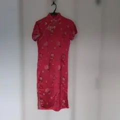 レッド 花柄 チャイナドレス