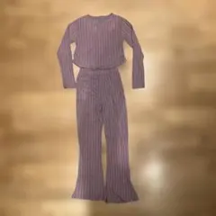セットアップ　パープルストライプ長ズボンセット