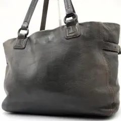 genten ゴートヌメ トートバッグ A4 肩掛け ロゴ刻印金具 蓋付きのサムネイル