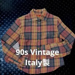 【希少・イタリア製】ヴィヴィアンウエストウッド 90s チェック　オーブ刺繍のサムネイル
