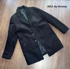 【美品】AZUL by moussy ブラック 黒 コーデュロイ 中綿コート M
