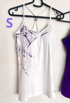 adidas フィットネスウェア/レディースSサイズ/ホワイト×パープル