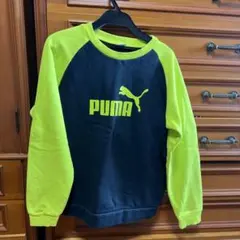 PUMA トレーナー 160ブラック/ライムグリーン