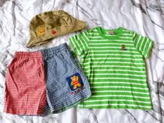 e*様 MIKIHOUSE★クマ ボーダー Tシャツ ギンガムチェック 半ズボン