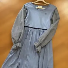 【タイムセール♡】組曲/ ブルー長袖ワンピース 150cm