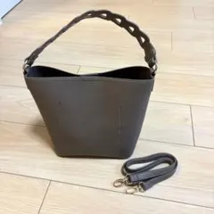 キタムラ ハンドバッグ グレー 編み込みハンドル - メルカリ
