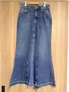 超美品ZARAザラデニム ロングスカート カットオフXSのサムネイル