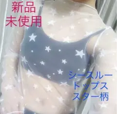 1点再販★新品未使用！スター柄 シースルーチュールトップス ホワイト