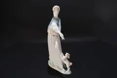 リヤドロ アヒルと少女 LLADRO リヤドロ 傘を持つ少女とアヒル 陶器 置物 オブジェ