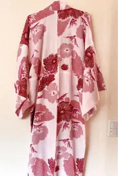 撫松庵　楊柳浴衣と帯セット ピンク 花柄　綿100のサムネイル