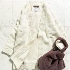 美品♪ アーバンリサーチドアーズ ペルーニットカーディガン LL相当 アイボリー
