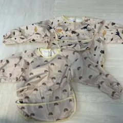 子供用エプロン 2枚恐竜と虹デザイン　90cm