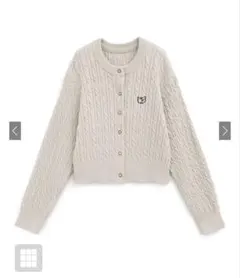 刺繍ケーブルニットボタンカーディガン［It81］