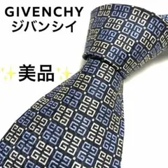 【美品】GIVENCHY ジバンシイ ネクタイ 4Gロゴ 総柄