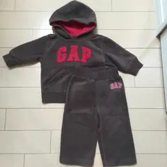 美品 80㎝ GAP  茶系 フリース セットアップ