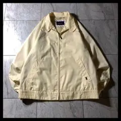 レトロ古着 短丈 スイングトップ ドリズラー ハリントンジャケット 薄黄色 L