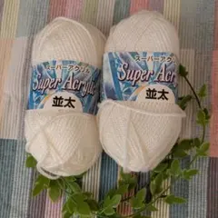 スーパーニット アクリル毛糸 白40g 75m×2玉　未使用美品