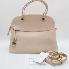 良品　FURLA ハンドバッグ　ストラップ付　レザー