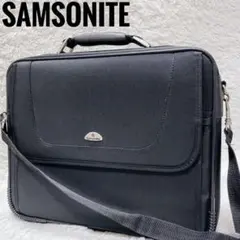 Samsonite ブラック　ビジネスバッグ　シルバー金具　ツーウェイ　メンズ