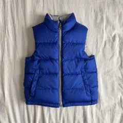 【クリーニング済】ラルフローレン リバーシブル ダウンベスト 110 ブルー