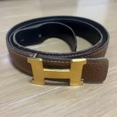 ロイヤルハイネスH型ゴールドバックルイタリア製レザーベルト70