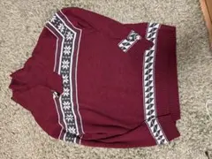 90sワインレッド ハイネックニット セーター