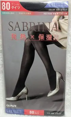 GUNZE SABRINA 80デニール タイツ L-LL ブラック