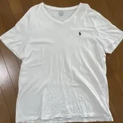 POLO ホワイト Vネック Tシャツ