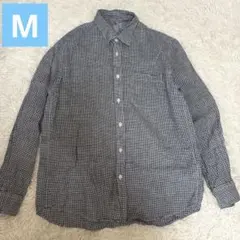 無印良品 ヘンプ洗いざらし長袖シャツ 生成 M ギンガムチェック