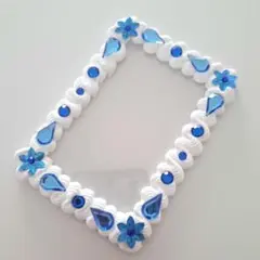 トレカケース　Ｂ8サイズ　ブルー系　ホイップデコ　推し活　ハンドメイド