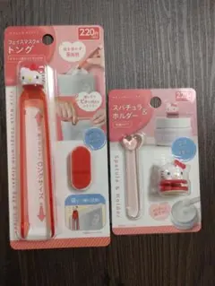 サンリオ　ハローキティ スパチュラ＆ホルダー トング セット　ダイソーのサムネイル