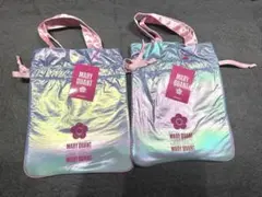 マリークワント　オーロラ　巾着ポーチ　ブルー　PLAZA　プラザ　マリクワ