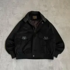 ブルゾンジャケット　短丈　レザー　スエード調　起毛　アメカジ　シティーボーイ