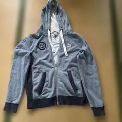 即発送　PUMA フード付きジップアップパーカー XL グレー