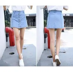 インナー付き デニム ミニスカート キュロット パンツ ショートスカート 大人コ