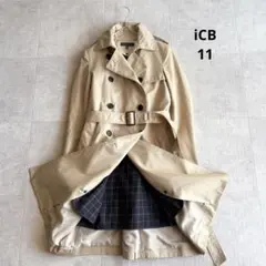 iCB トレンチコート ウール チェック ライナー付 ベージュ 11