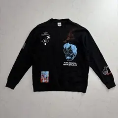ZARA グラフィックプリント スウェット 黒 L