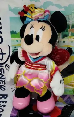 【新品】ミニー ぬいぐるみバッジ トータリーミニー ディズニー買い物袋付き